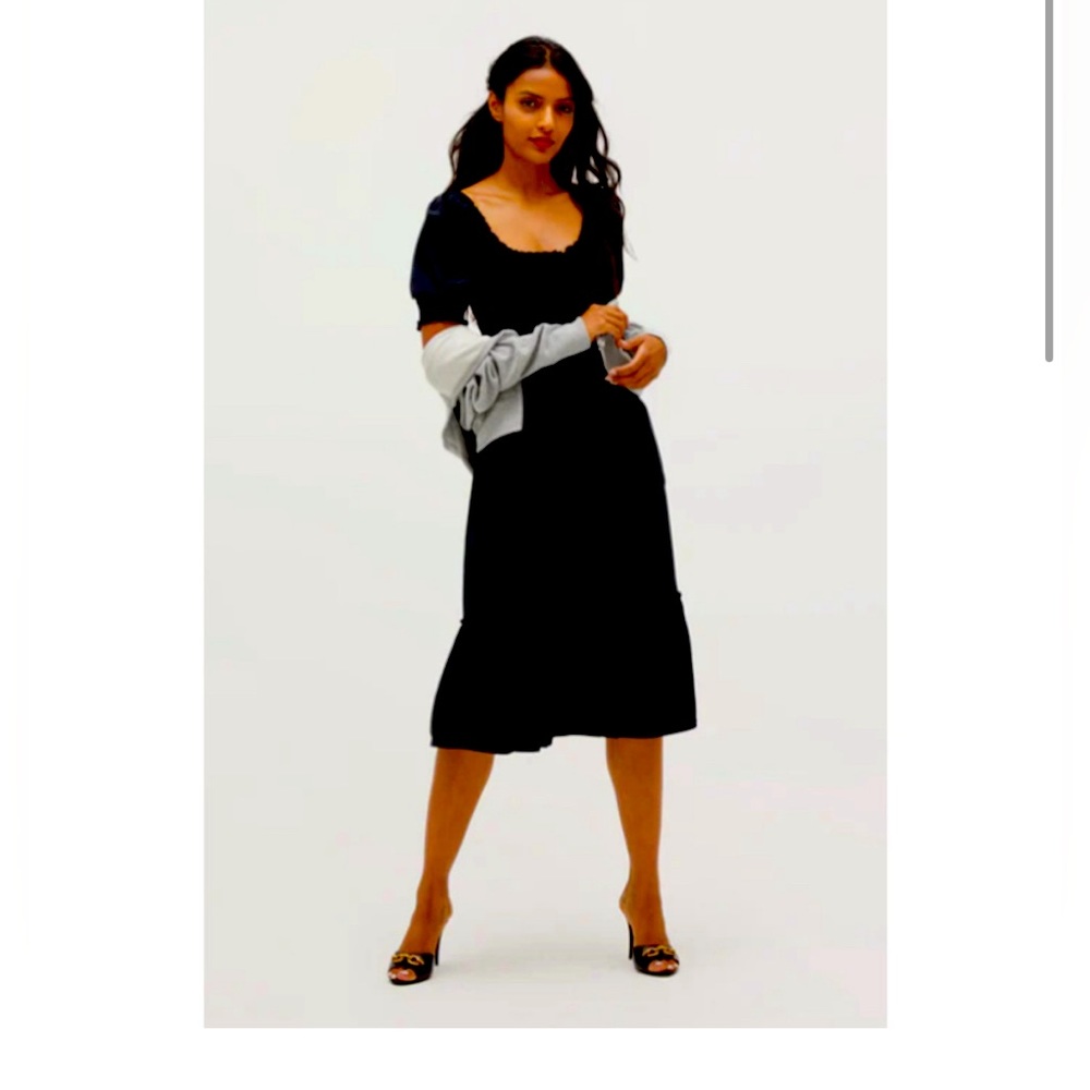Hill House Louisa nap dress in black crepe